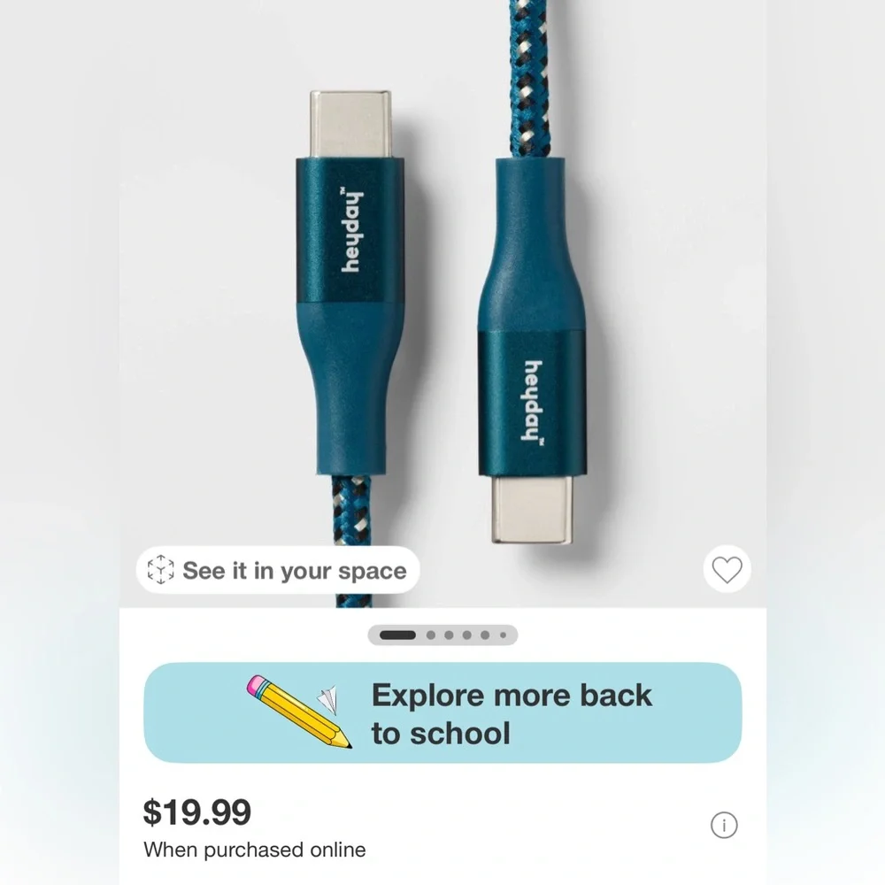 Heyday 6” USB C-USB C Braided Cable- with Chiny Soukhoummalay